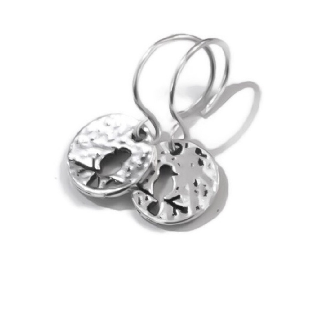 DONATED! Bird on a Branch Mini Earrings - Picture 2 of 10